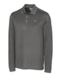 Los Angeles Chargers Cutter & Buck Advantage Eco Tri-Blend Pique Mens Big and Tall Long Sleeve Polo Elemental Grey Mannequin