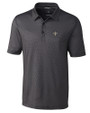 New Orleans Saints Cutter & Buck Pike Mini Pennant Print Stretch Mens Big and Tall Polo Black Mannequin
