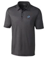 Detroit Lions Cutter & Buck Pike Mini Pennant Print Stretch Mens Big and Tall Polo Black Mannequin