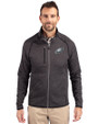 Philadelphia Eagles Cutter & Buck Mainsail Sweater-Knit Mens Big and Tall Full Zip Jacket Charcoal Heather Front