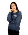 New York Giants Cutter & Buck Saturday Cotton Blend Womens Crew Neck Sweatshirt Navy Blue Heather Front