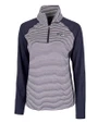 Seattle Seahawks Cutter & Buck Forge Tonal Stripe Stretch Half Zip Womens Top Liberty Navy Mannequin