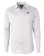 Buffalo Bills Cutter & Buck Versatech Geo Dobby Stretch Mens Big and Tall Long Sleeve Dress Shirt White/Black Mannequin
