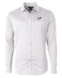 Philadelphia Eagles Cutter & Buck Versatech Geo Dobby Stretch Mens Big and Tall Long Sleeve Dress Shirt White/Black Mannequin