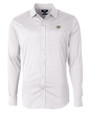 Green Bay Packers Cutter & Buck Versatech Geo Dobby Stretch Mens Big and Tall Long Sleeve Dress Shirt White/Black Mannequin