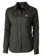 San Francisco 49ers Cutter & Buck Versatech Geo Dobby Stretch Womens Long Sleeve Dress Shirt Black Mannequin