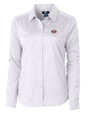 San Francisco 49ers Cutter & Buck Versatech Geo Dobby Stretch Womens Long Sleeve Dress Shirt White/Black Mannequin