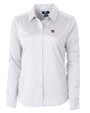 New York Giants Cutter & Buck Versatech Geo Dobby Stretch Womens Long Sleeve Dress Shirt White/Black Mannequin