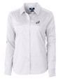 Philadelphia Eagles Cutter & Buck Versatech Geo Dobby Stretch Womens Long Sleeve Dress Shirt White/Black Mannequin