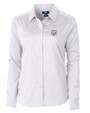 Pittsburgh Steelers Cutter & Buck Versatech Geo Dobby Stretch Womens Long Sleeve Dress Shirt White/Black Mannequin