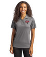 Tampa Bay Buccaneers Cutter & Buck Genre Textured Solid Womens Polo Elemental Grey Front