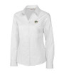 Green Bay Packers Cutter & Buck Epic Easy Care Fine Twill Womens Long Sleeve Dress Shirt White Mannequin