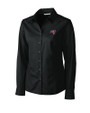 Tampa Bay Buccaneers Cutter & Buck Epic Easy Care Fine Twill Womens Long Sleeve Dress Shirt Black Mannequin