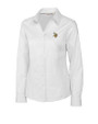 Minnesota Vikings Cutter & Buck Epic Easy Care Fine Twill Womens Long Sleeve Dress Shirt White Mannequin