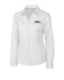 Seattle Seahawks Cutter & Buck Epic Easy Care Fine Twill Womens Long Sleeve Dress Shirt White Mannequin