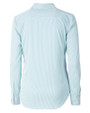 Tennessee Titans Cutter & Buck Versatech Pinstripe Stretch Womens Long Sleeve Dress Shirt Atlas Light Blue Mannequin Back