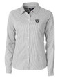 Las Vegas Raiders Cutter & Buck Versatech Pinstripe Stretch Womens Long Sleeve Dress Shirt BL_MANN_HG 