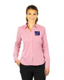 New York Giants Cutter & Buck Versatech Pinstripe Stretch Womens Long Sleeve Dress Shirt Red Front