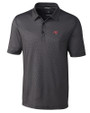 Tampa Bay Buccaneers Cutter & Buck Pike Mini Pennant Print Stretch Mens Polo Black Mannequin