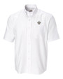 New Orleans Saints Cutter & Buck Epic Easy Care Nailshead Mens Short Sleeve Dress Shirt White Mannequin