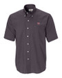 New York Giants Cutter & Buck Epic Easy Care Nailshead Mens Short Sleeve Dress Shirt Black Mannequin