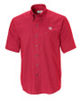 New York Giants Cutter & Buck Epic Easy Care Nailshead Mens Short Sleeve Dress Shirt Cardinal Red Mannequin