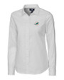 Miami Dolphins Cutter & Buck Stretch Oxford Womens Long Sleeve Dress Shirt White Mannequin