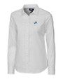Detroit Lions Cutter & Buck Stretch Oxford Womens Long Sleeve Dress Shirt White Mannequin