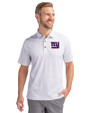 New York Giants Cutter & Buck Pike Double Dot Print Stretch Mens Polo Charcoal Front