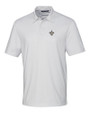 New Orleans Saints Cutter & Buck Pike Double Dot Print Stretch Mens Polo White Mannequin