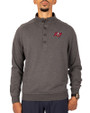 Tampa Bay Buccaneers Cutter & Buck Saturday Cotton Blend Mens Mock Pullover Sweatshirt Charcoal Heather Front