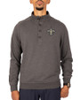New Orleans Saints Cutter & Buck Saturday Cotton Blend Mens Mock Pullover Sweatshirt Charcoal Heather Front