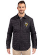 Minnesota Vikings Cutter & Buck Rainier PrimaLoft® Mens Eco Insulated Quilted Shirt Jacket Black Front