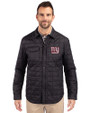 New York Giants Cutter & Buck Rainier PrimaLoft® Mens Eco Insulated Quilted Shirt Jacket Black Front