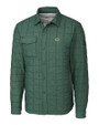 Green Bay Packers Cutter & Buck Rainier PrimaLoft® Mens Eco Insulated Quilted Shirt Jacket Hunter Melange Mannequin