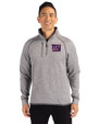 New York Giants Cutter & Buck Mainsail Sweater-Knit Mens Half Zip Pullover Jacket Polished Heather Front