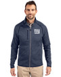 New York Giants Cutter & Buck Mainsail Sweater-Knit Mens Full Zip Jacket Liberty Navy Heather Front