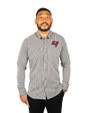 Tampa Bay Buccaneers Cutter & Buck Versatech Multi Check Stretch Mens Long Sleeve Dress Shirt Black Front
