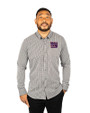 New York Giants Cutter & Buck Versatech Multi Check Stretch Mens Long Sleeve Dress Shirt Black Front
