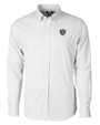 Las Vegas Raiders Cutter & Buck Versatech Tattersall Stretch Mens Long Sleeve Dress Shirt Charcoal Mannequin