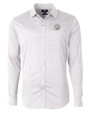 Pittsburgh Steelers Cutter & Buck Versatech Geo Dobby Stretch Mens Long Sleeve Dress Shirt White/Black Mannequin