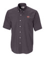 San Francisco 49ers Cutter & Buck Epic Easy Care Nailshead Mens Big and Tall Short Sleeve Dress Shirt Black Mannequin