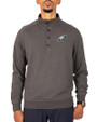 Philadelphia Eagles Cutter & Buck Saturday Cotton Blend Mens Big and Tall  Mock Pullover Sweatshirt Charcoal Heather Front