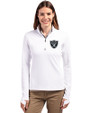 Las Vegas Raiders Cutter & Buck Traverse Stretch Eco Quarter Zip Womens Pullover White Front