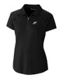 Philadelphia Eagles Cutter & Buck Forge Stretch Womens Short Sleeve Polo Black Mannequin