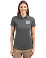 New York Giants Cutter & Buck Advantage Eco Tri-Blend Pique Womens Polo Elemental Grey Front
