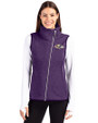 Baltimore Ravens Cutter & Buck Mainsail Sweater-Knit Womens Full Zip Asymmetrical Vest College Purple Heather Front