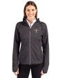 New Orleans Saints Cutter & Buck Mainsail Full Zip Hooded Womens Jacket Charcoal Heather Front