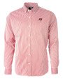 Tampa Bay Buccaneers Cutter & Buck Versatech Pinstripe Stretch Mens Long Sleeve Dress Shirt Red Mannequin