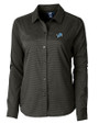 Detroit Lions Cutter & Buck Versatech Geo Dobby Stretch Womens Long Sleeve Dress Shirt Black Mannequin
